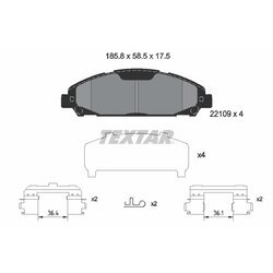 Sada brzdových platničiek kotúčovej brzdy TEXTAR 2210901