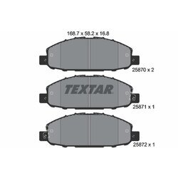 Sada brzdových platničiek kotúčovej brzdy TEXTAR 2587001