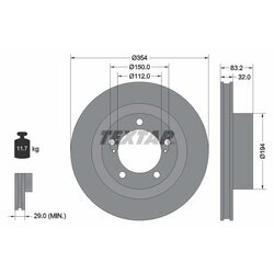 Brzdový kotúč TEXTAR 92303003
