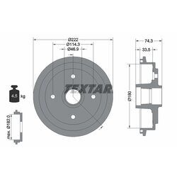 Brzdový bubon TEXTAR 94019300