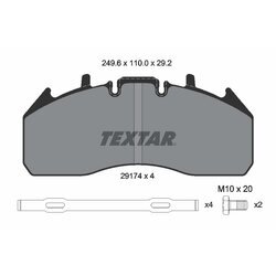 Sada brzdových platničiek kotúčovej brzdy TEXTAR 2917402 - obr. 1