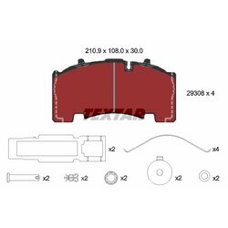 Sada brzdových platničiek kotúčovej brzdy TEXTAR 2930801 - obr. 1