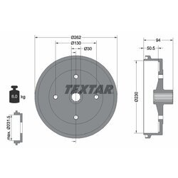 Brzdový bubon TEXTAR 94004700