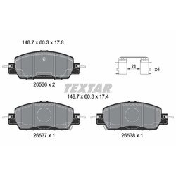 Sada brzdových platničiek kotúčovej brzdy TEXTAR 2653601 - obr. 1