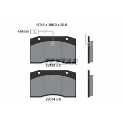 Sada brzdových platničiek kotúčovej brzdy TEXTAR 2918602 - obr. 1