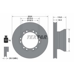 Brzdový kotúč TEXTAR 93187800