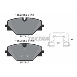 Sada brzdových platničiek kotúčovej brzdy TEXTAR 2027801
