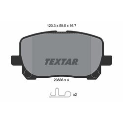 Sada brzdových platničiek kotúčovej brzdy TEXTAR 2383601