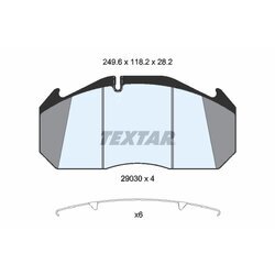 Sada brzdových platničiek kotúčovej brzdy TEXTAR 2903009 - obr. 1