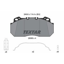 Sada brzdových platničiek kotúčovej brzdy TEXTAR 2909006 - obr. 1