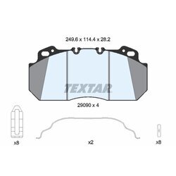Sada brzdových platničiek kotúčovej brzdy TEXTAR 2909009 - obr. 1