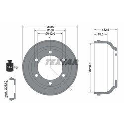 Brzdový bubon TEXTAR 94013300