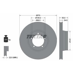 Brzdový kotúč TEXTAR 92143500