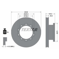 Brzdový kotúč TEXTAR 93058200