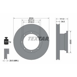 Brzdový kotúč TEXTAR 93102400