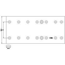Brzd. obloženie bubnovej brzdy TEXTAR 17351