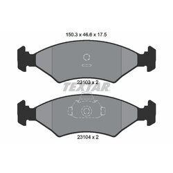 Sada brzdových platničiek kotúčovej brzdy TEXTAR 2310301