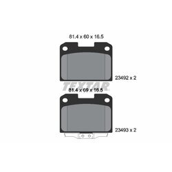Sada brzdových platničiek kotúčovej brzdy TEXTAR 2349201