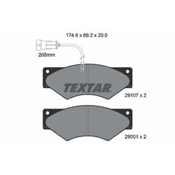 Sada brzdových platničiek kotúčovej brzdy TEXTAR 2910701 - obr. 1