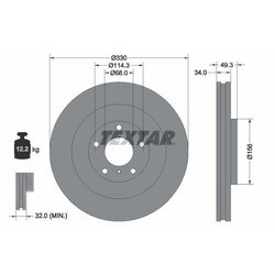 Brzdový kotúč TEXTAR 92336003
