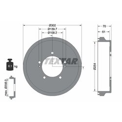 Brzdový bubon TEXTAR 94041000