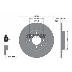 Brzdový kotúč TEXTAR 92325903