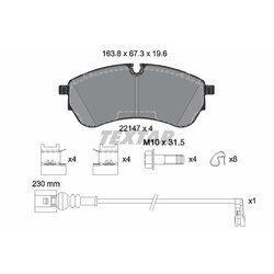Sada brzdových platničiek kotúčovej brzdy TEXTAR 2214703