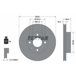Brzdový kotúč TEXTAR 92046200