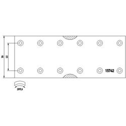 Brzd. obloženie bubnovej brzdy TEXTAR 15742