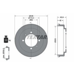 Brzdový bubon TEXTAR 94030000