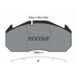 Sada brzdových platničiek kotúčovej brzdy TEXTAR 2908302 - obr. 1