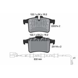 Sada brzdových platničiek kotúčovej brzdy TEXTAR 2202101