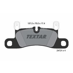 Sada brzdových platničiek kotúčovej brzdy TEXTAR 2472102