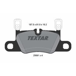Sada brzdových platničiek kotúčovej brzdy TEXTAR 2569103