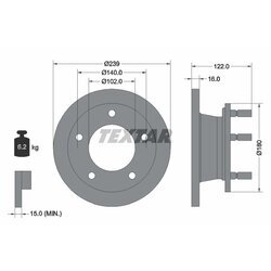 Brzdový kotúč TEXTAR 92038900