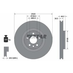 Brzdový kotúč TEXTAR 92348805