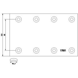 Brzd. obloženie bubnovej brzdy TEXTAR 17001
