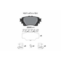 Sada brzdových platničiek kotúčovej brzdy TEXTAR 2624501