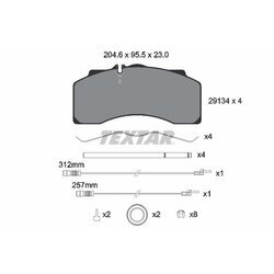 Sada brzdových platničiek kotúčovej brzdy TEXTAR 2913401 - obr. 1