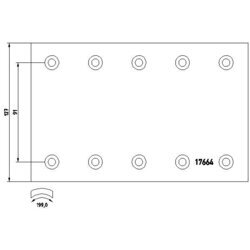 Brzd. obloženie bubnovej brzdy TEXTAR 17664
