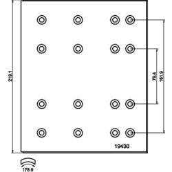 Brzd. obloženie bubnovej brzdy TEXTAR 19430
