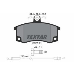 Sada brzdových platničiek kotúčovej brzdy TEXTAR 2367101