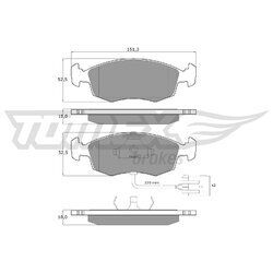 Sada brzdových platničiek kotúčovej brzdy TOMEX Brakes TX 11-34