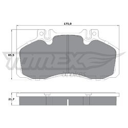 Sada brzdových platničiek kotúčovej brzdy TOMEX Brakes TX 12-881