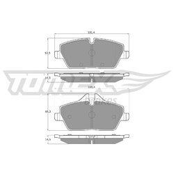 Sada brzdových platničiek kotúčovej brzdy TOMEX Brakes TX 14-331