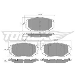 Sada brzdových platničiek kotúčovej brzdy TOMEX Brakes TX 60-17