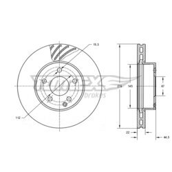 Brzdový kotúč TOMEX Brakes TX 74-08