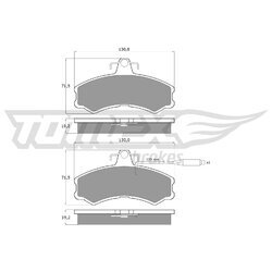 Sada brzdových platničiek kotúčovej brzdy TOMEX Brakes TX 10-46