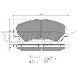 Sada brzdových platničiek kotúčovej brzdy TOMEX Brakes TX 15-97