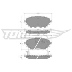 Sada brzdových platničiek kotúčovej brzdy TOMEX Brakes TX 19-63